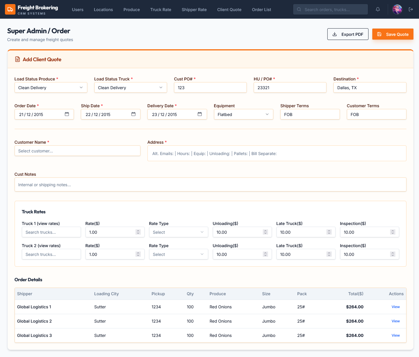 Multi-User Custom CRM & Quote Management - CRM built with Laravel, MySQL, jQuery, Tailwind, PDF Generation, QuickBooks Integration, Responsive Design