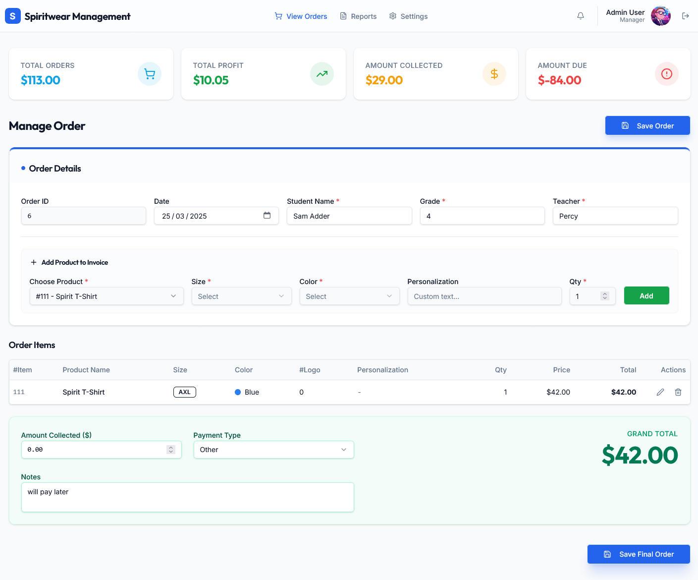 Order, Invoice & Commission Management CRM - Business CRM built with Laravel, Spatie, MySQL, jQuery, PDF Generation