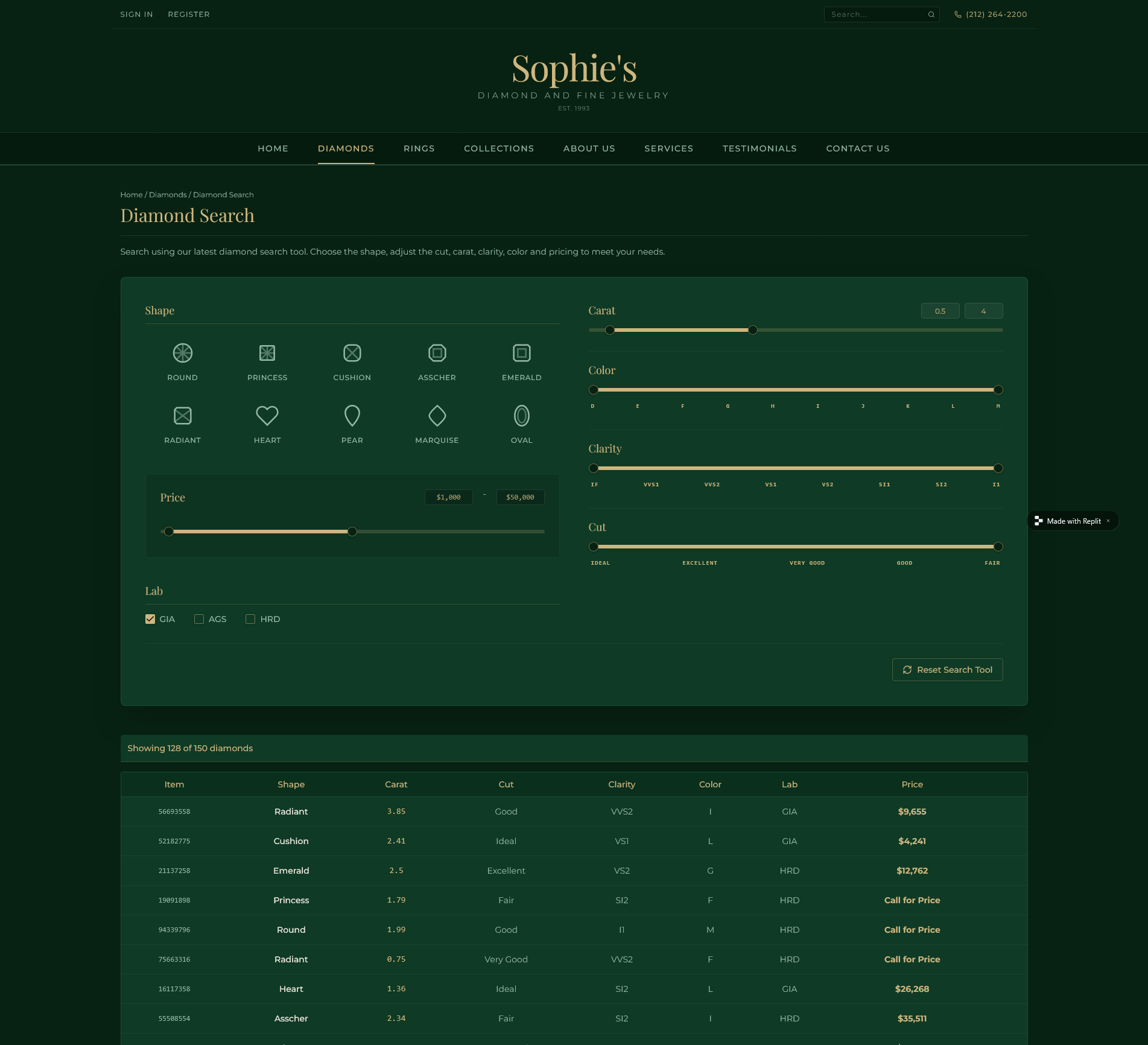Custom Slider Search & Shopping Cart - E-commerce built with PHP, WordPress, jQuery UI, jQuery, Bootstrap, MySQL